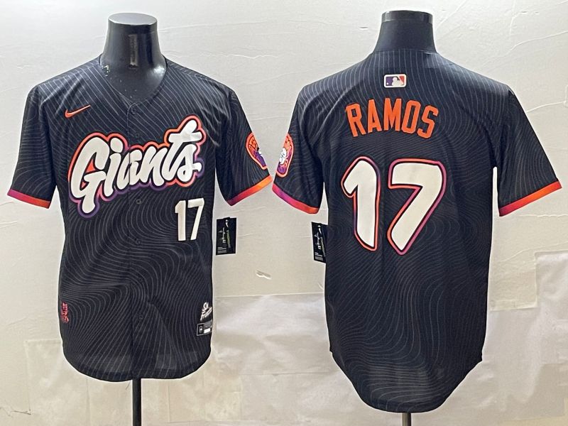Men San Francisco Giants #17 Ramos Black Joint Name Nike 2025 MLB Jersey style 4->women mlb jersey->Women Jersey